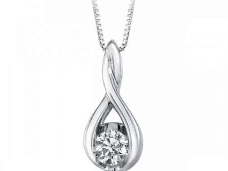 10Kt White Gold Solitaire Pendant 0.10cttw Natural Diamonds Online now