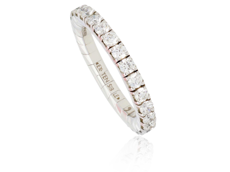 Roberto Demeglio 18Kt White Gold Extensible Eternity Ring with 1.28cttw Round Natural Diamonds Online Sale