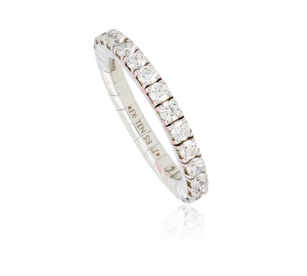 Roberto Demeglio 18Kt White Gold Extensible Eternity Ring with 1.28cttw Round Natural Diamonds Online Sale