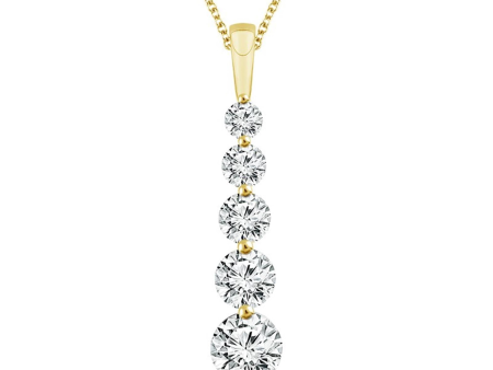 14Kt Yellow Gold Journey Pendant with 1.50cttw Natural Diamonds Online Hot Sale