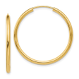 10Kt Yellow Gold 30mm Endless Hoop Earrings Hot on Sale