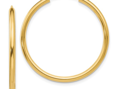 10Kt Yellow Gold 30mm Endless Hoop Earrings Hot on Sale