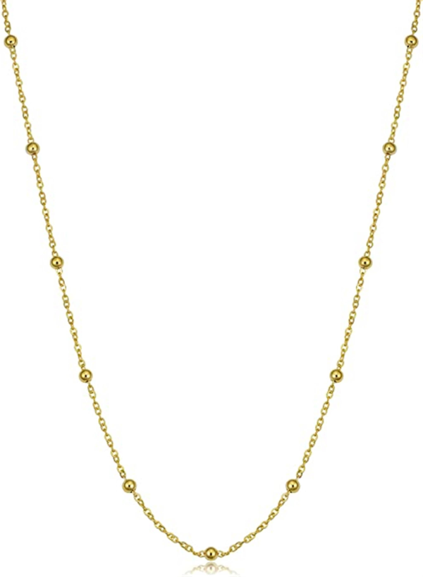 20  14Kt Yellow Gold Flat Cable Link Saturn Necklace Online Sale