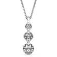 Past, Present, Future 3-Stone Pendant in 14Kt White Gold with 3.25cttw Round Natural Diamonds (I Color - SI2 Clarity) on 18  Box Chain Sale