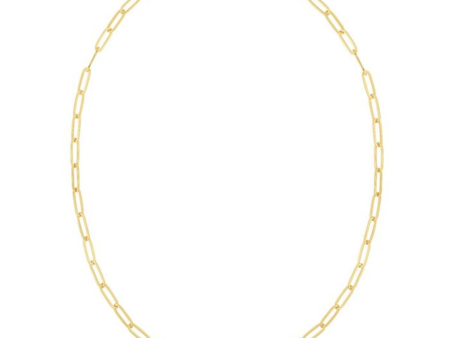 14Kt Yellow Gold Solid Paperclip Chain For Cheap