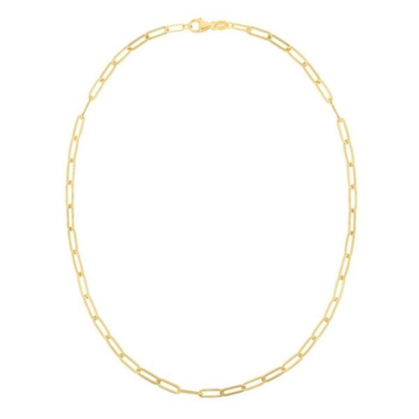 14Kt Yellow Gold Solid Paperclip Chain For Cheap