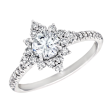 18Kt White Gold Halo Engagement Ring Mounting with 0.35cttw Natural Diamonds Online