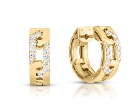 Roberto Coin 18Kt Yellow Gold Navarra Hinged Hoop Earrings with .29cttw Natural Diamonds (G Color - SI1 Clarity) Online