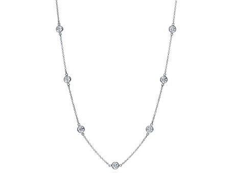 14Kt White Gold Classic Necklace with 2.00cttw Lab-Grown Diamonds Fashion