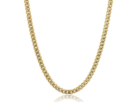 Italgem Stainless Steel 24  7.7mm Curb Link Chain with Gold Overlay Online Sale