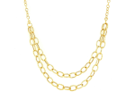 18  14Kt Yellow Gold Double Chain Oval Link Necklace Hot on Sale