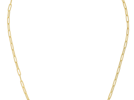 24  14Kt Yellow Gold 3.5mm Paperclip Link Necklace Fashion