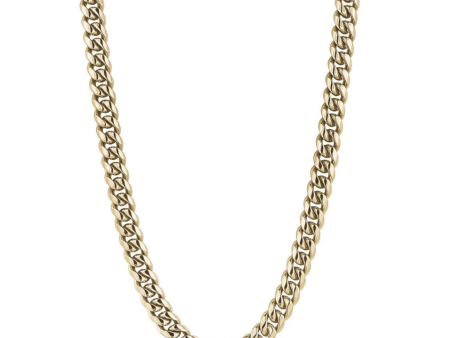 Italgem Stainless Steel Gold IP Plated Curb Link Chain Necklace For Sale