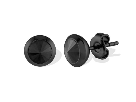 Italgem Steel Studs with Black Finish and Cubic Zirconia For Cheap