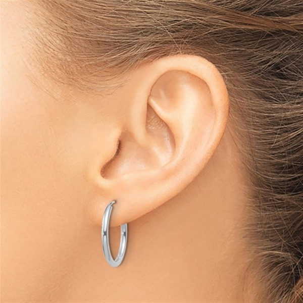 10Kt White Gold 20mm Endless Hoop Earrings Online Hot Sale