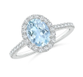 10Kt White Gold Aquamarine Diamond Ring For Discount