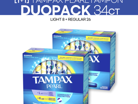 [1+1] Tampax Pearl Duopack 34ct (Light 8ct+Regular 26ct) Hot on Sale