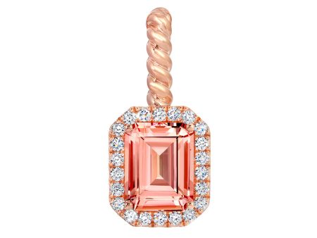 14kt Rose Gold Chatham Lab-Created Champagne Sapphire Pendant Sale