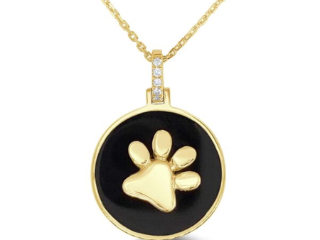 Frederic Sage 14Kt Yellow Gold Black Onyx Pet Paw Pendant For Cheap