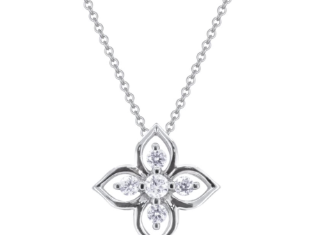 14Kt White Gold Classic Pendant with .10cttw Natural Diamonds on Sale