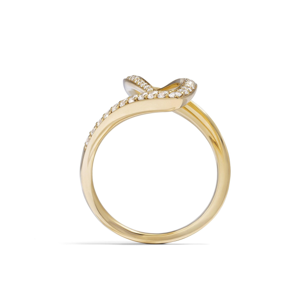 Lasker Couture 18Kt Yellow Gold Duchess Seamless Flow Ring with .75cttw Natural Diamonds Fashion