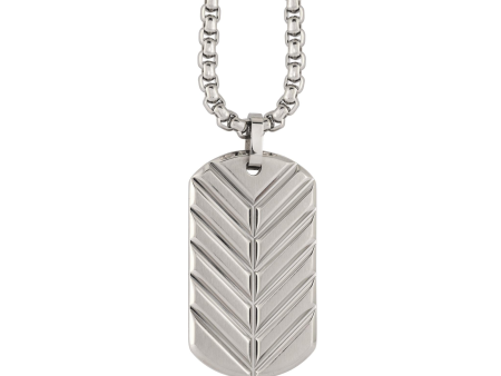 Italgem Stainless Steel Chevron ID Tag Necklace Online now