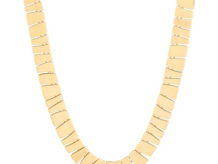 14Kt Yellow Gold 16  Polished Geometric Link Necklace For Sale