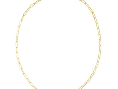 18Kt Yellow Gold Thin Paperclip Necklace Discount