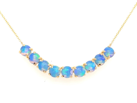 14Kt Yellow Gold Ethiopian Opal Milestone Necklace For Sale