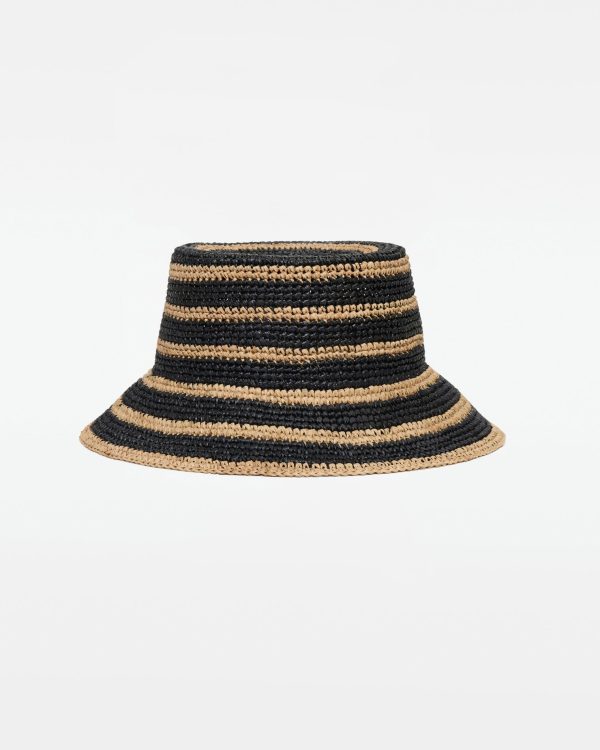 Isadora Bucket Hat - Natural-Black Online