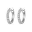 14Kt White Gold Round Hoop Earrings 0.16cttw Natural Diamonds For Discount