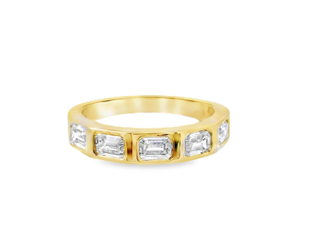 18KtYellow Gold Band with 51.00cttw Natural Bezel Set Emerald Cut Natural Diamonds (Color G-H, Clarity SI1) Online