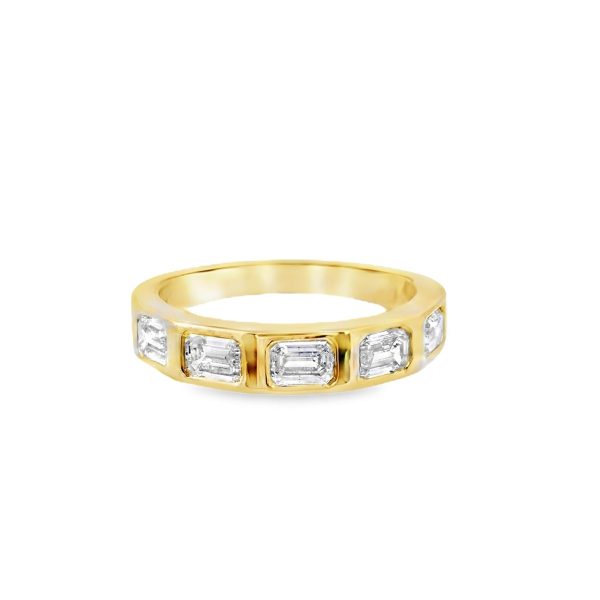 18KtYellow Gold Band with 51.00cttw Natural Bezel Set Emerald Cut Natural Diamonds (Color G-H, Clarity SI1) Online