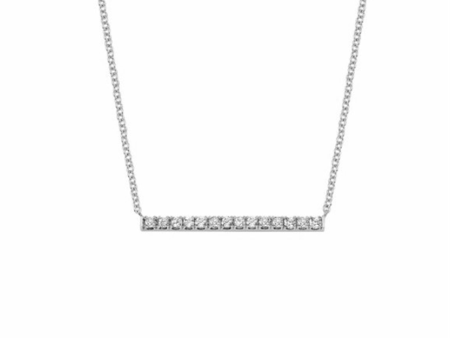 10Kt White Gold Walk the Line Necklace with .10cttw Natural Diamonds For Sale