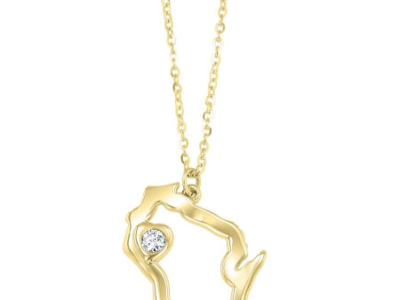 14Kt Yellow Gold Heart Of Wisconsin Pendant Fashion