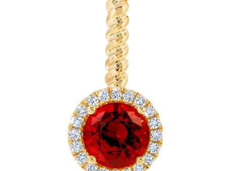 14kt Yellow Gold Chatham Lab-Created Ruby Pendant Fashion