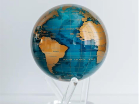 MOVA 6  Gold Terrestrial and Dark Blue Ocean Globe with Acrylic Base Hot on Sale