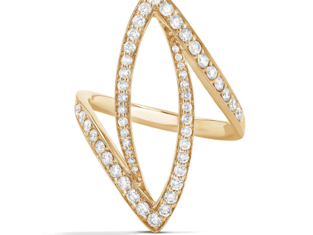 Lasker Couture 18Kt Yellow Gold Duchess Seamless Flow Ring with .75cttw Natural Diamonds Fashion