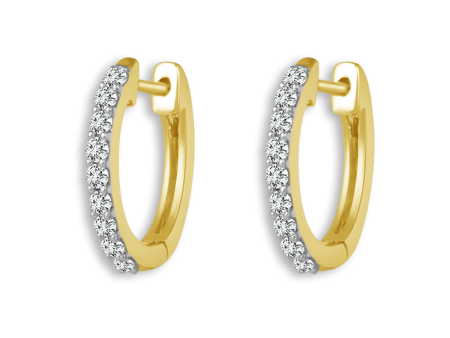 14Kt Yellow Gold Round Hoop Earrings 0.50cttw Natural Diamonds Cheap