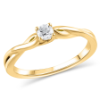 10Kt Yellow Gold Classic Fashion Promise Ring With 0.14cttw Natural Diamonds Online Sale