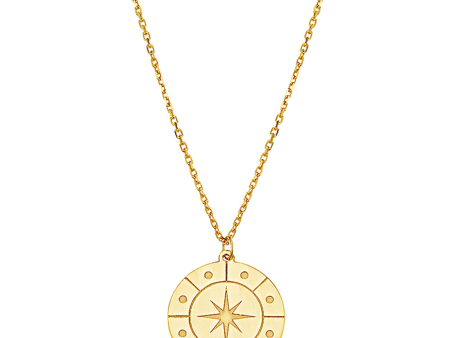 10Kt Yellow Gold Compass Pendant On Adjustable Length Chain Online