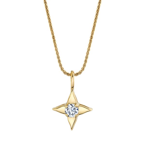 Star of Hope 14Kt Yellow Gold 0.15cttw Natural Diamond Pendant Online Sale