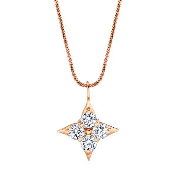 Star of Hope 14Kt Rose Gold 1.48cttw Natural Diamond Pendant Hot on Sale