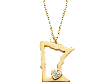 14Kt Yellow Gold Heart Of Minnesota Pendant Cheap