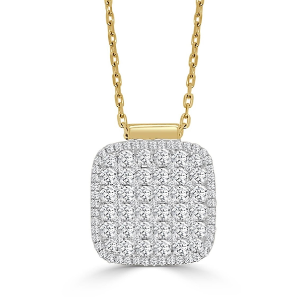 Frederic Sage Firenze II Cushion Pendant in 14Kt Yellow And White Gold Supply