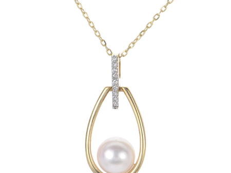 14Kt Yellow Gold Drop Pendant With mm Akoya Cultured Pearl Online