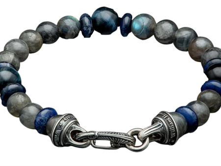 William Henry -  Magician  Beaded Bracelet with Sodalite Labradorite and Blue Tiger Eye Online Sale