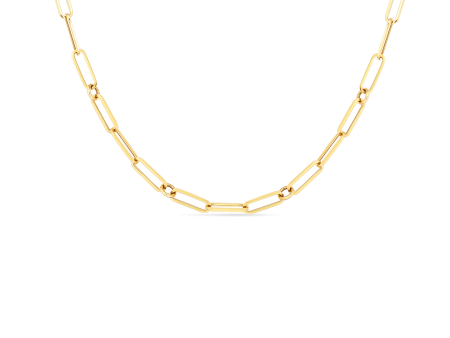 Roberto Coin 18Kt Yellow Gold Round and Paperclip Link 17  Chain Sale