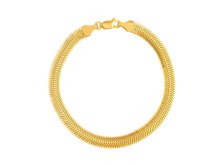 14Kt Yellow Gold Snake Chain Bracelet with Lobster Clasp Online Sale