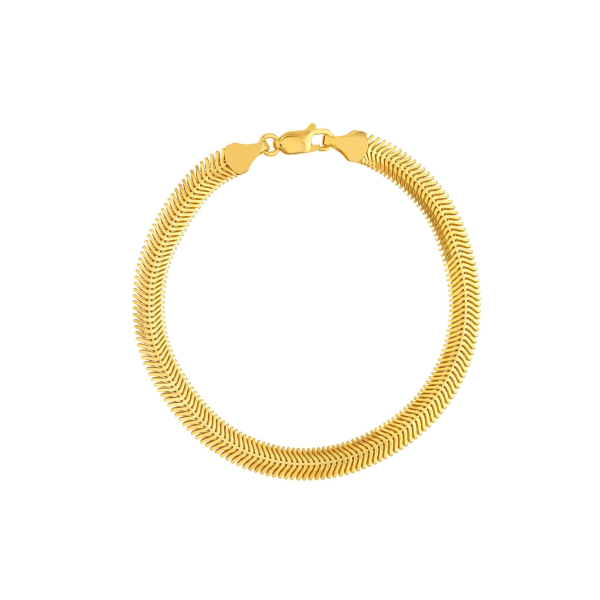 14Kt Yellow Gold Snake Chain Bracelet with Lobster Clasp Online Sale